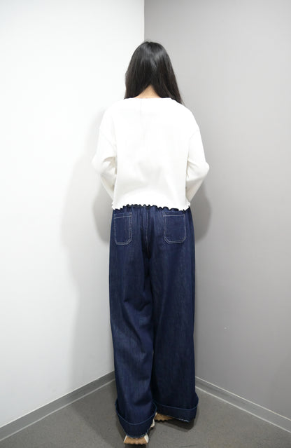初秋・寬鬆落地軟牛仔褲 1W71004