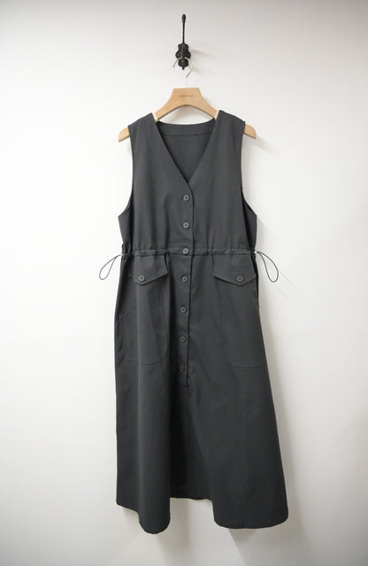 初秋・挺身靚料束腰背心裙 2色入1W61007