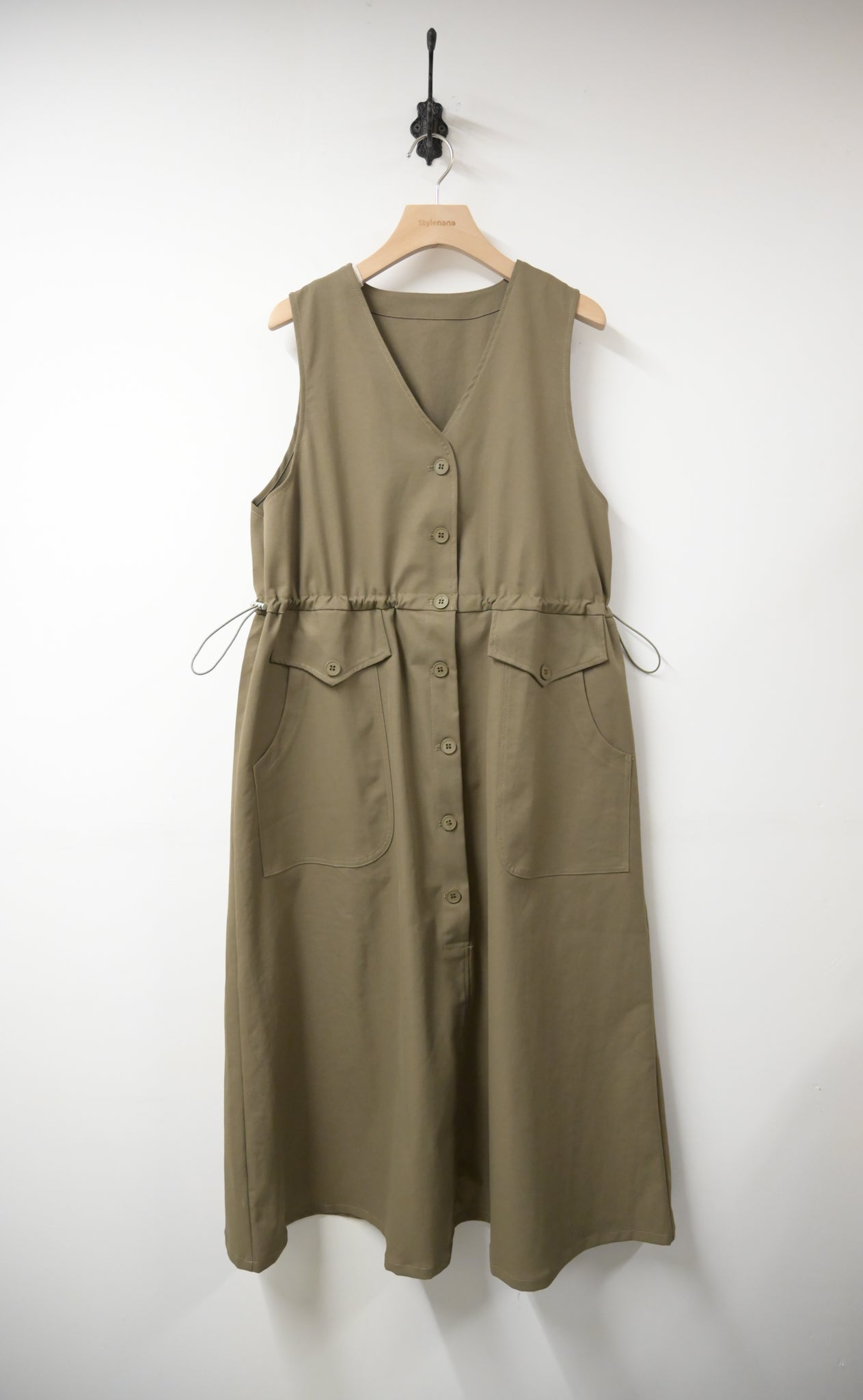 初秋・挺身靚料束腰背心裙 2色入1W61007