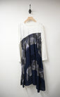 初秋・雪紡拼布連身裙 2色入 1W21011