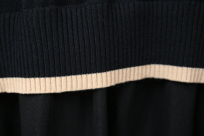 拼色柔軟針織連身裙 2色入 1W61119