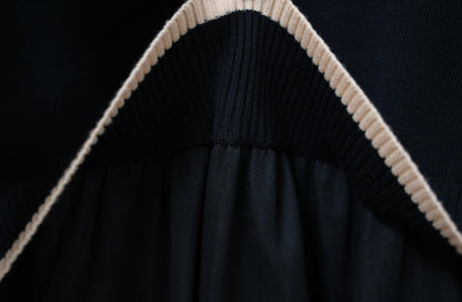 拼色柔軟針織連身裙 2色入 1W61119