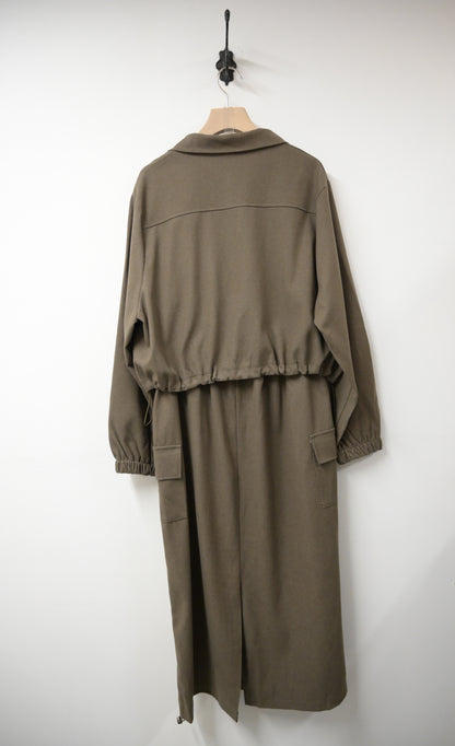 秋冬・高質量滑料外套配半身裙SET 2色入 1W61020