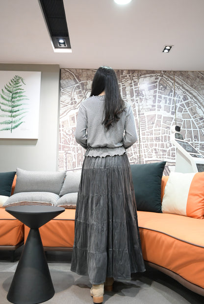 秋冬・超滑親膚絲絨裙連Belt 2色入 1W61024