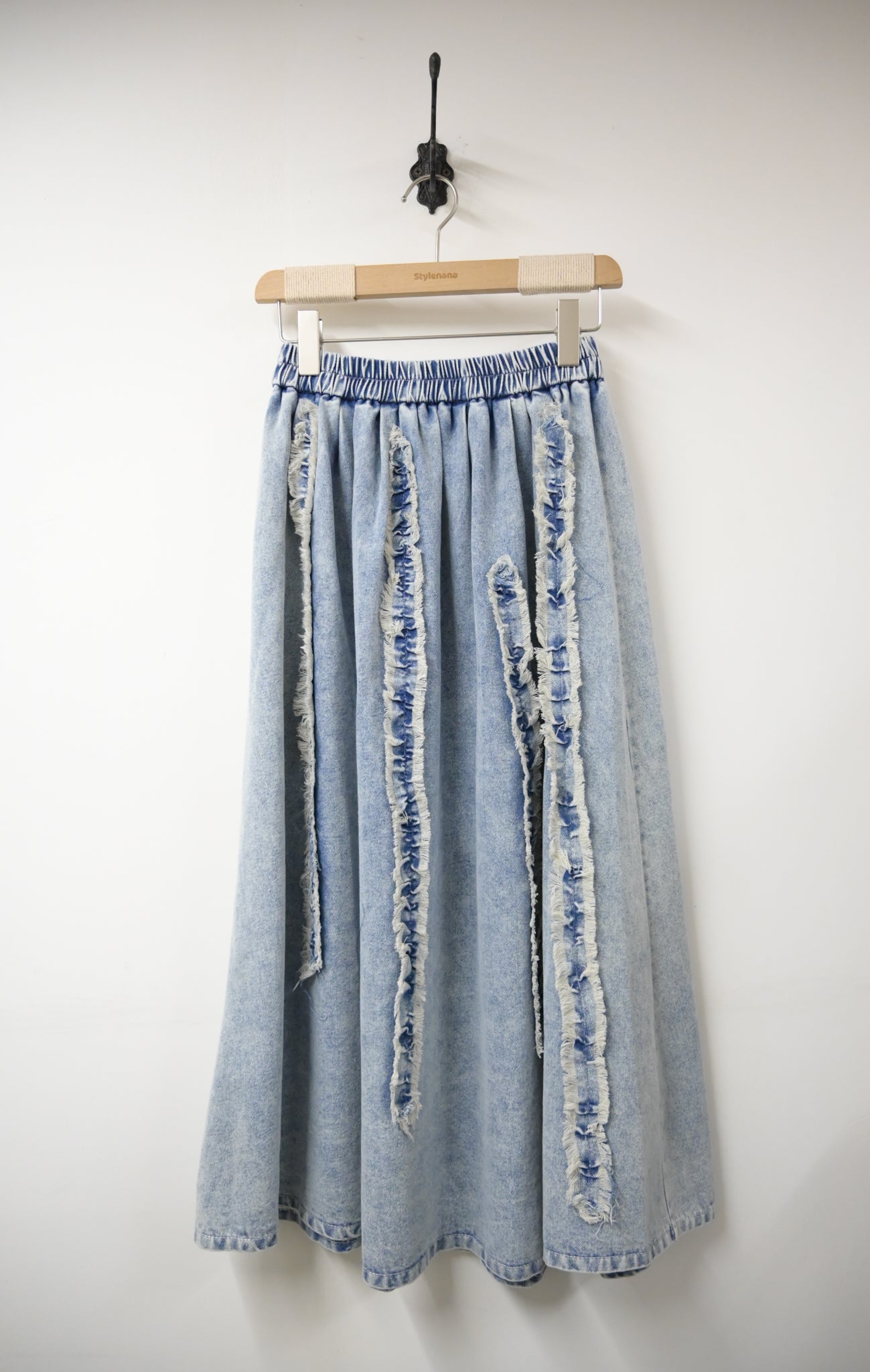 初秋・立體Ruffles洗水牛仔半身裙 2色入 1W61023