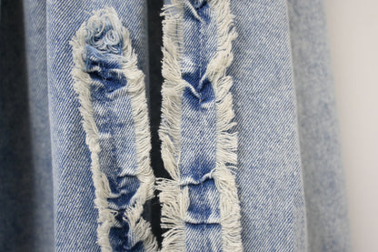 初秋・立體Ruffles洗水牛仔半身裙 2色入 1W61023