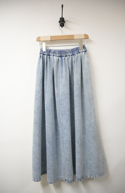 初秋・立體Ruffles洗水牛仔半身裙 2色入 1W61023