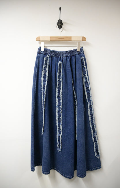 初秋・立體Ruffles洗水牛仔半身裙 2色入 1W61023