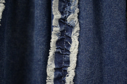 初秋・立體Ruffles洗水牛仔半身裙 2色入 1W61023