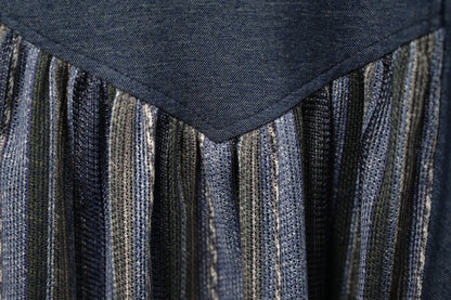 初秋・束腰拼布修腰連身裙 2色入 1W21025