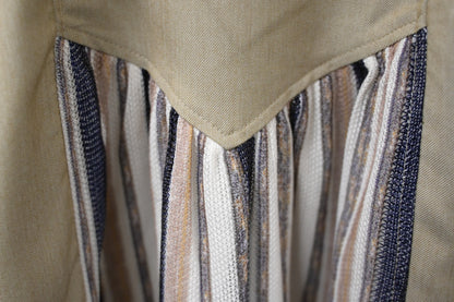 初秋・束腰拼布修腰連身裙 2色入 1W21025