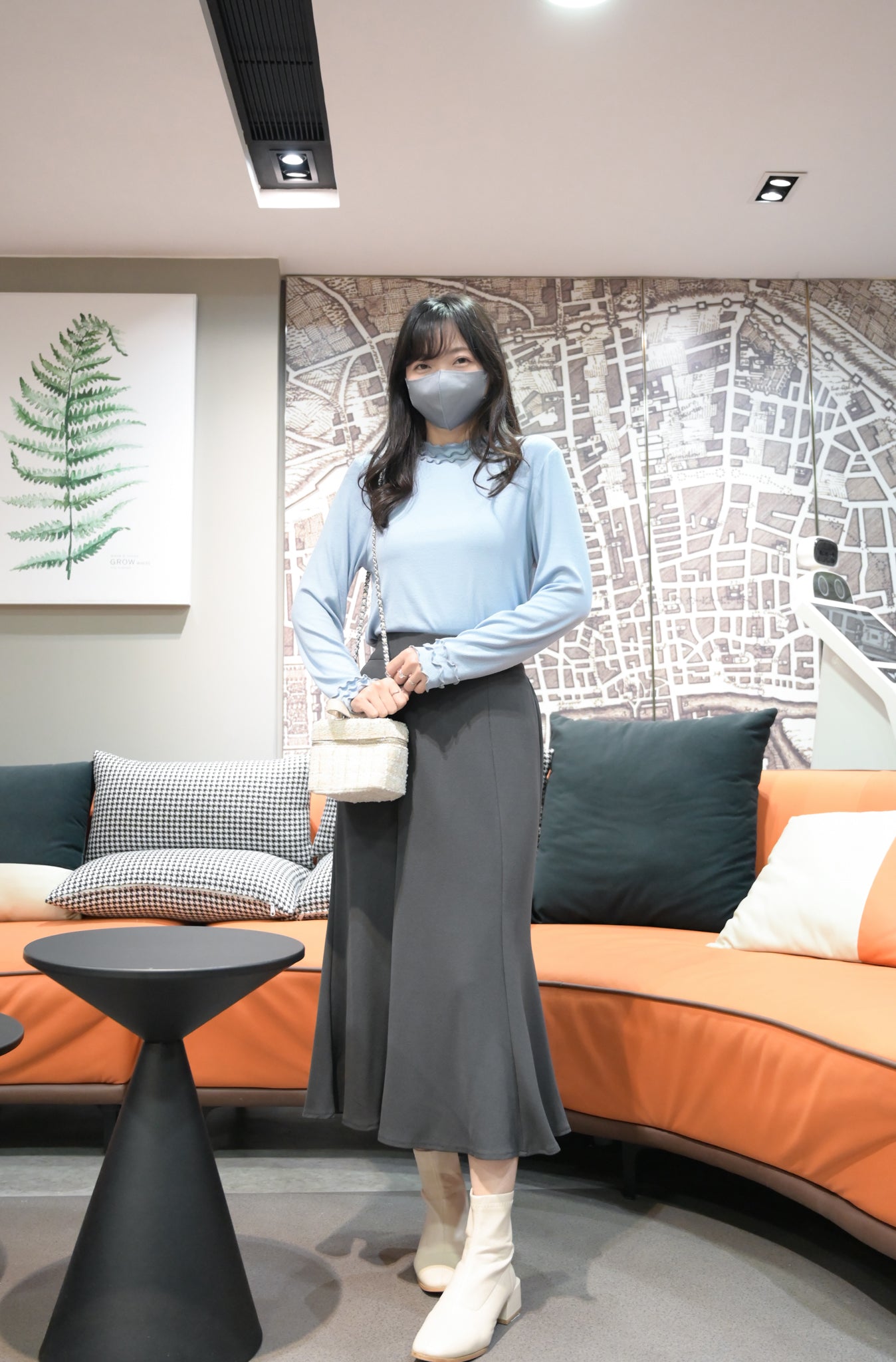 秋冬・三層Ruffles棉花感超彈上衣 5色入 1W11029