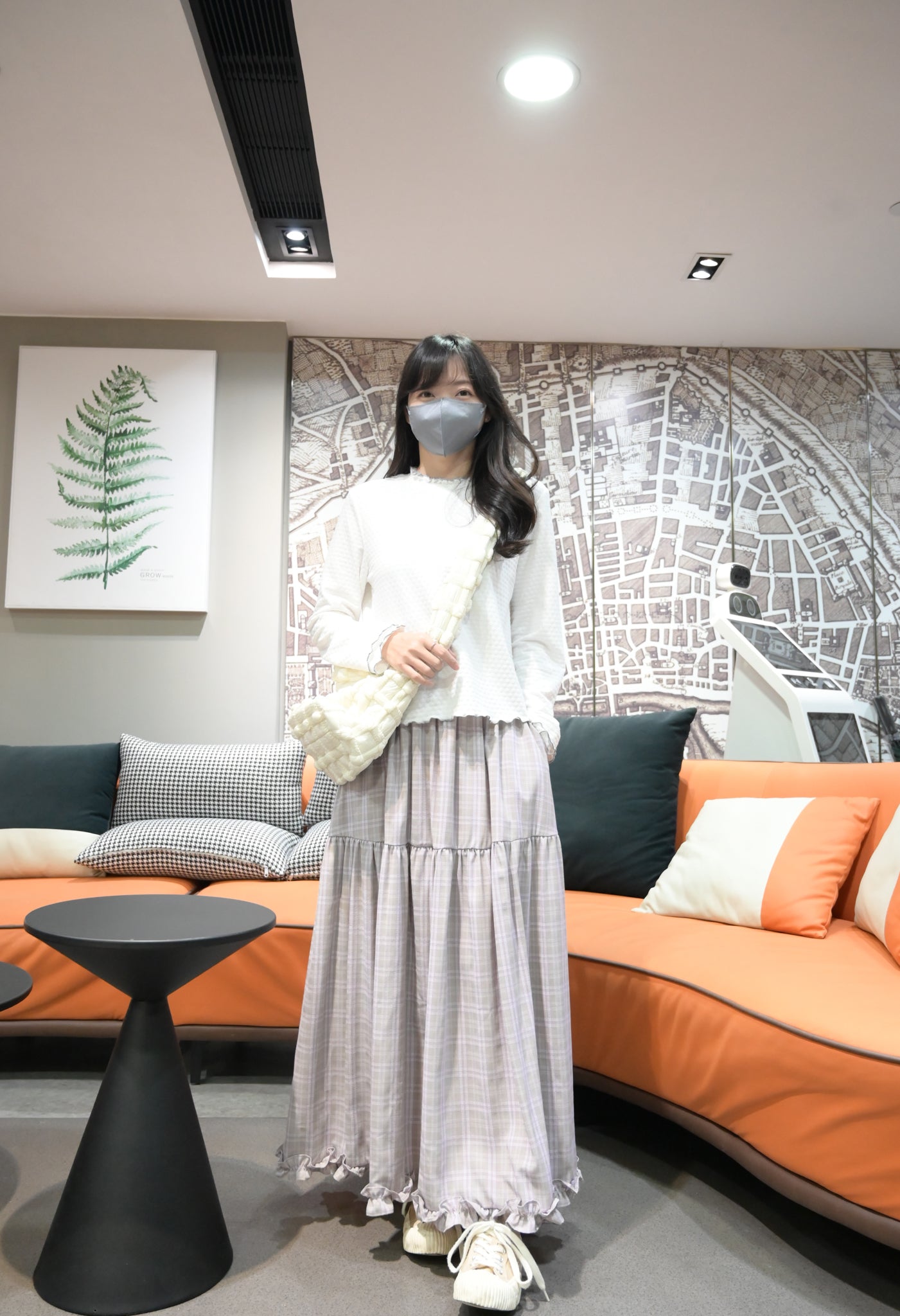 秋冬・暗紋花仔半領上衣 3色入 1W11030