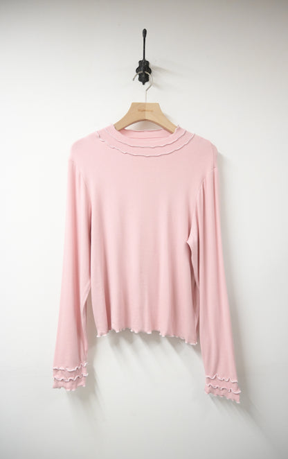 秋冬・三層Ruffles棉花感超彈上衣 5色入 1W11029