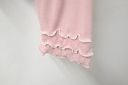 秋冬・三層Ruffles棉花感超彈上衣 5色入 1W11029