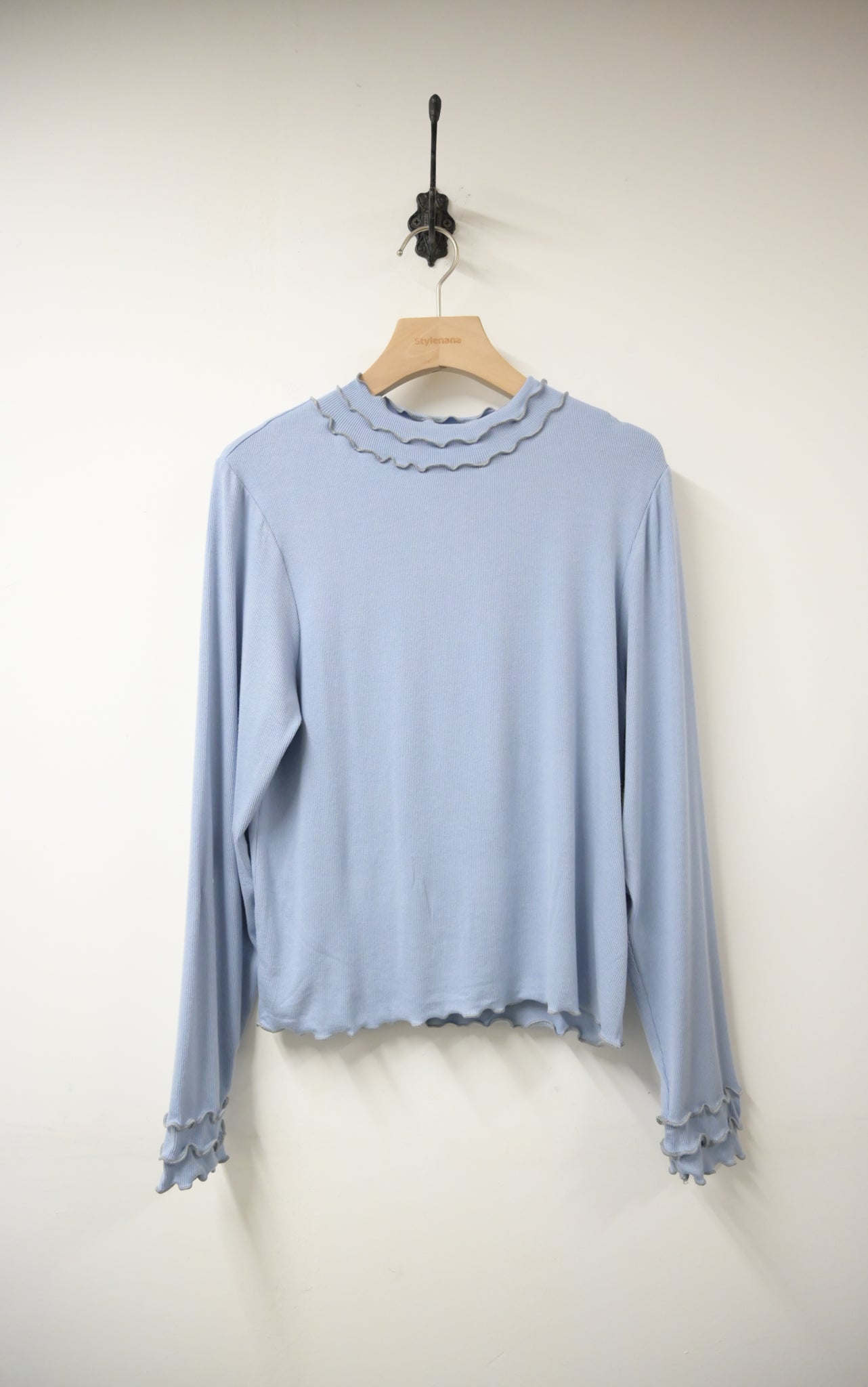 秋冬・三層Ruffles棉花感超彈上衣 5色入 1W11029