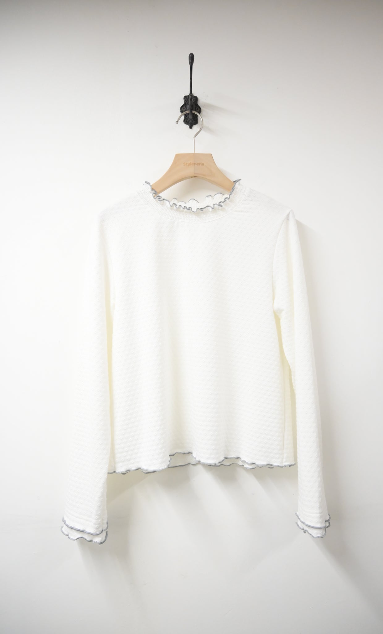 秋冬・暗紋花仔半領上衣 3色入 1W11030