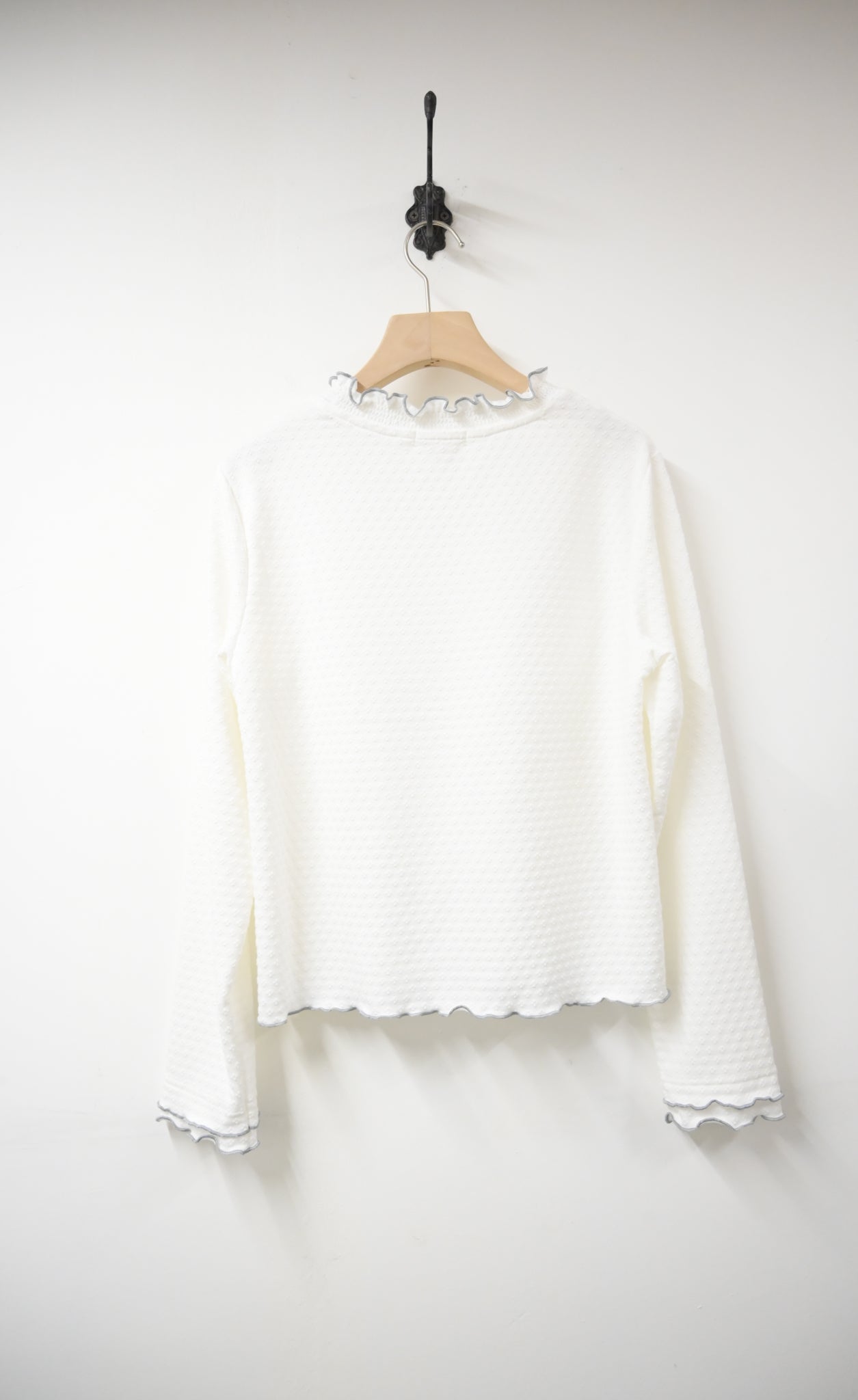 秋冬・暗紋花仔半領上衣 3色入 1W11030