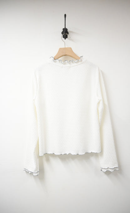 秋冬・暗紋花仔半領上衣 3色入 1W11030