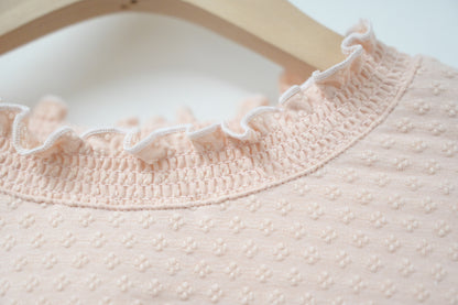 秋冬・暗紋花仔半領上衣 3色入 1W11030