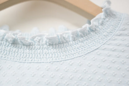 秋冬・暗紋花仔半領上衣 3色入 1W11030