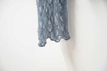 初秋・半領透視Lace上衣 4色入 1W11031