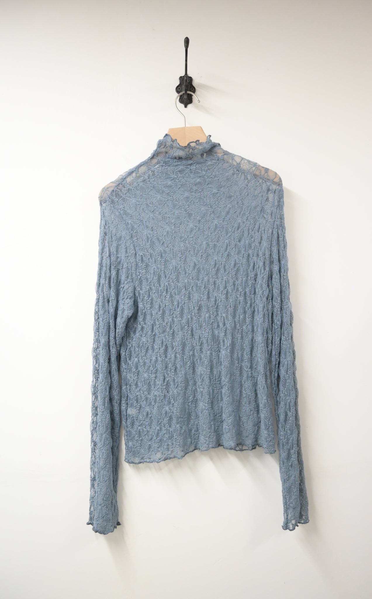 初秋・半領透視Lace上衣 4色入 1W11031