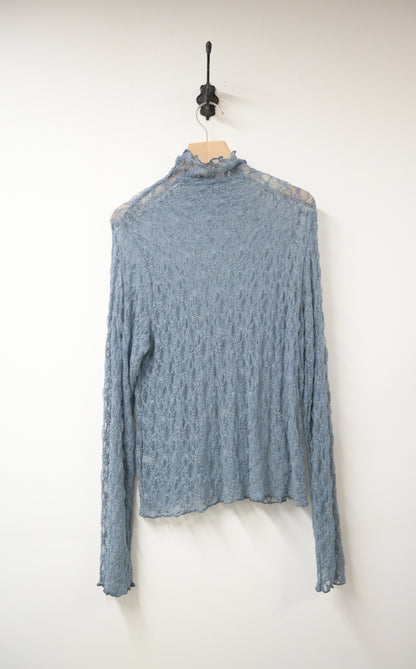 初秋・半領透視Lace上衣 4色入 1W11031