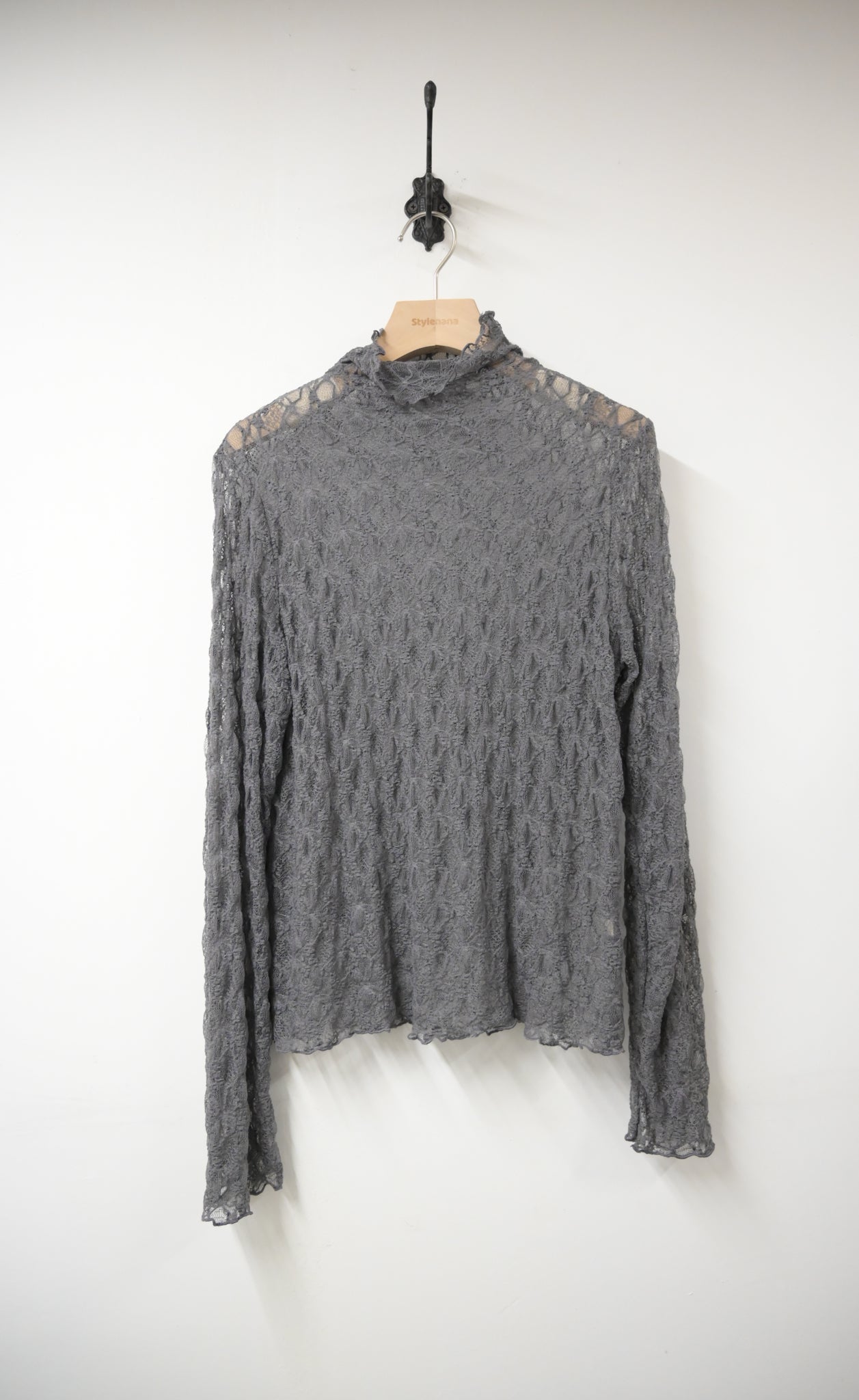 初秋・半領透視Lace上衣 4色入 1W11031