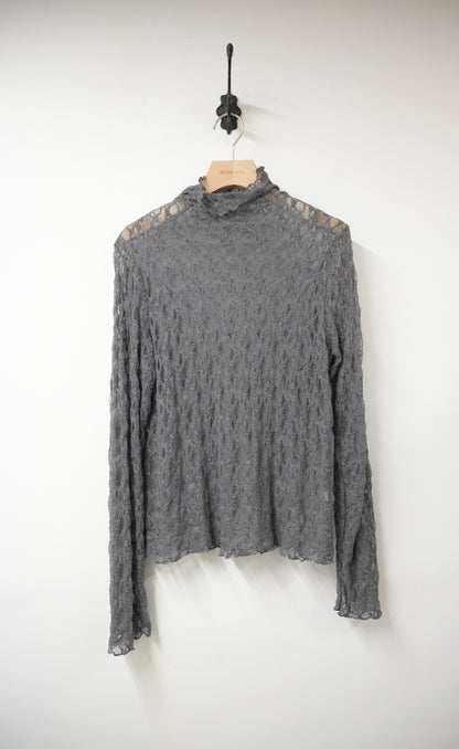 初秋・半領透視Lace上衣 4色入 1W11031