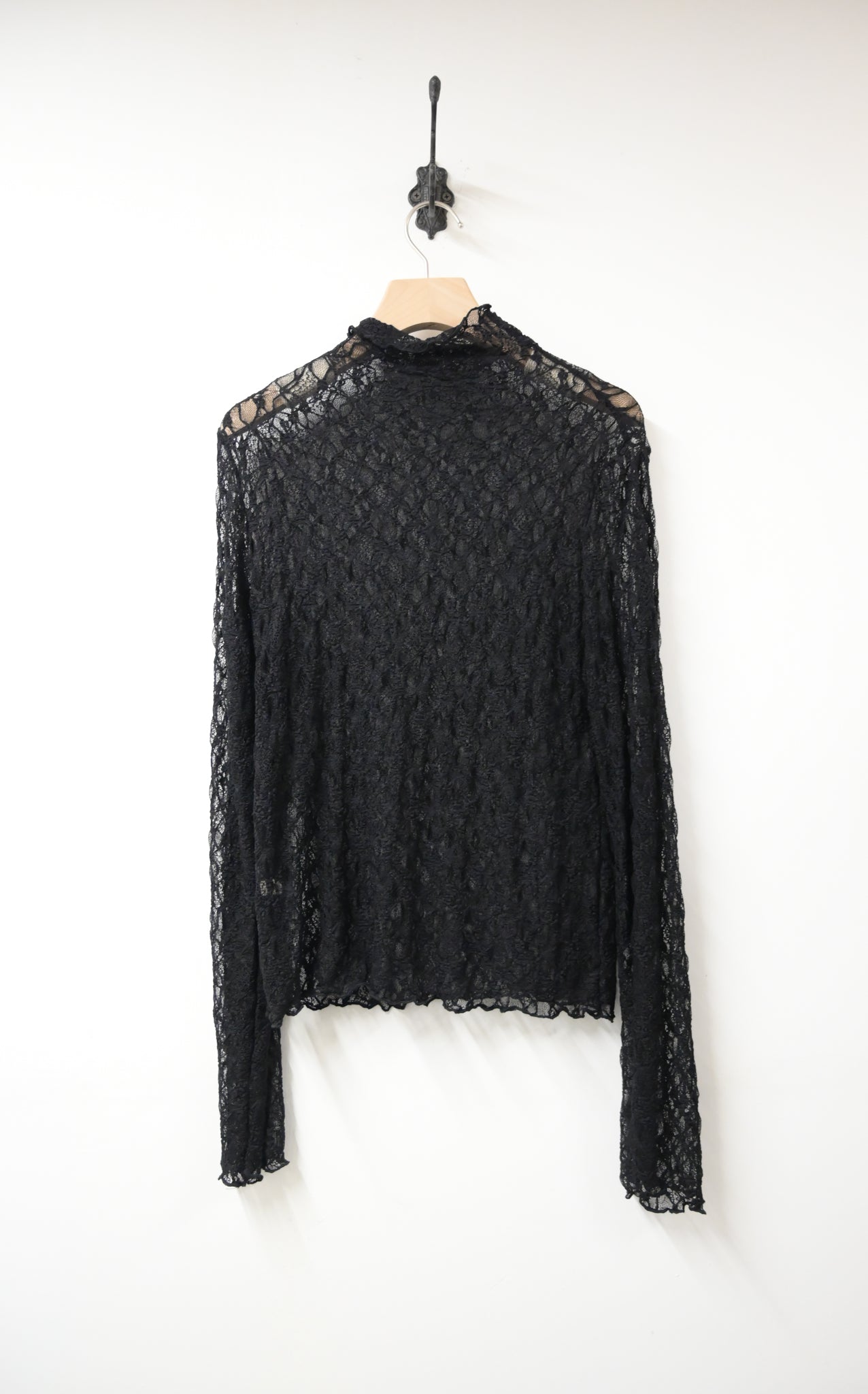 初秋・半領透視Lace上衣 4色入 1W11031