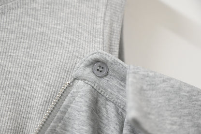 秋冬・太空棉露肩衛衣配半身裙SET 2 色入 1W61032