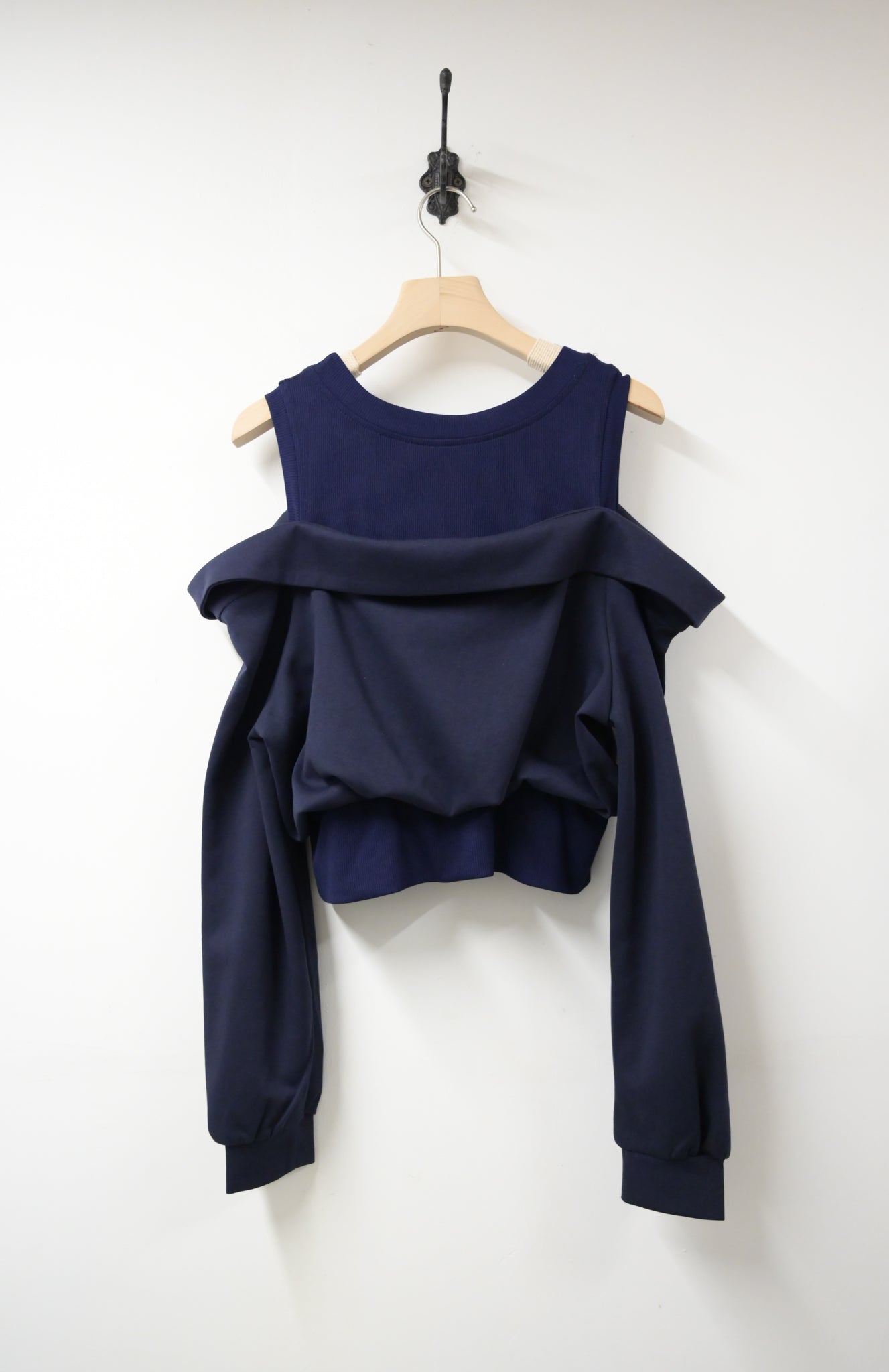 秋冬・太空棉露肩衛衣配半身裙SET 2 色入 1W61032