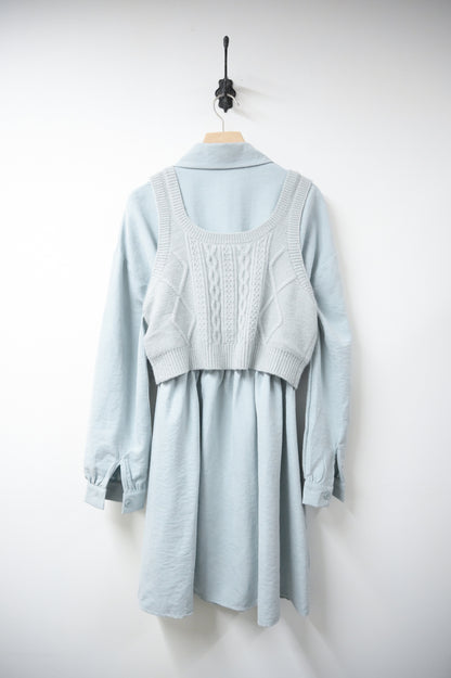 初秋．薄絨配線冷背心套裝 3色入1W60930