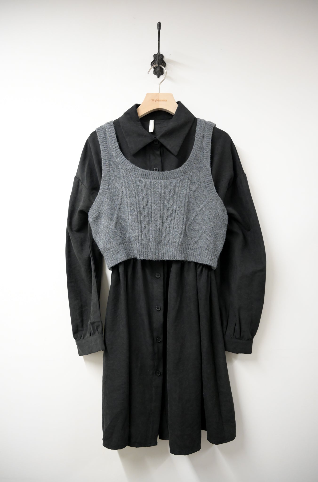 初秋．薄絨配線冷背心套裝 3色入1W60930