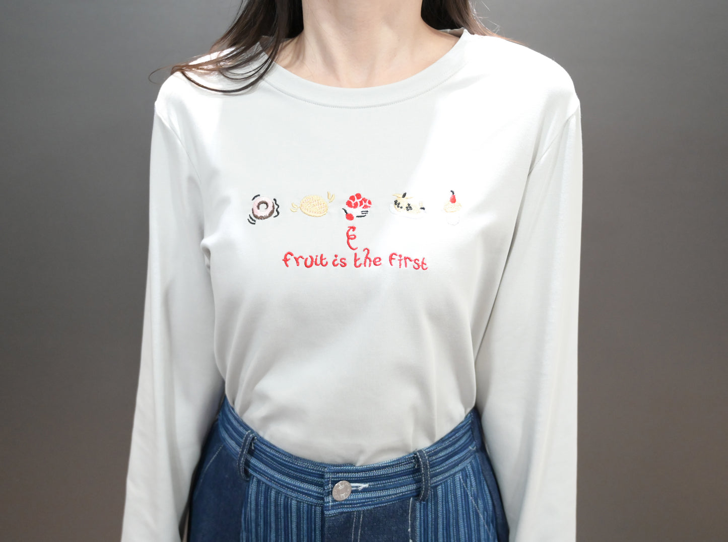 初秋・刺繡冬甩🍩甜品純棉薄長袖 4色入 1W51034