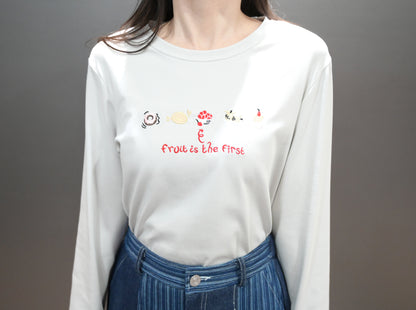 初秋・刺繡冬甩🍩甜品純棉薄長袖 4色入 1W51034