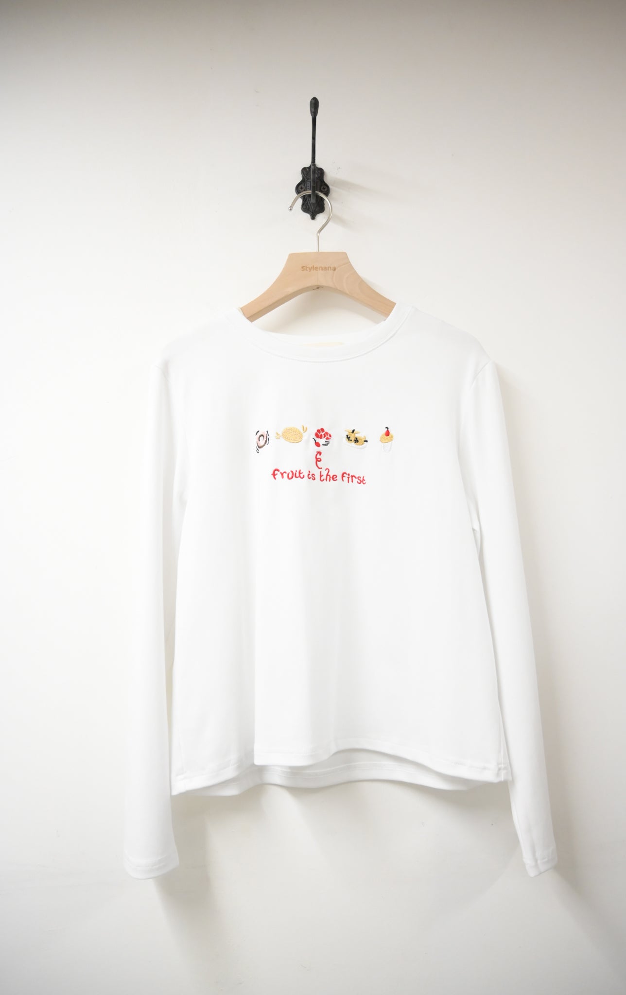 初秋・刺繡冬甩🍩甜品純棉薄長袖 4色入 1W51034