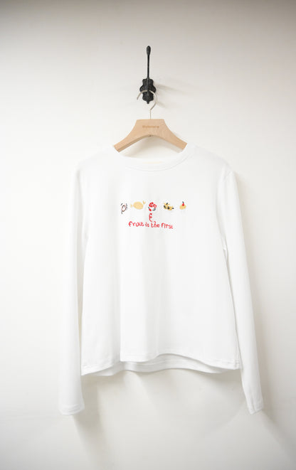 初秋・刺繡冬甩🍩甜品純棉薄長袖 4色入 1W51034