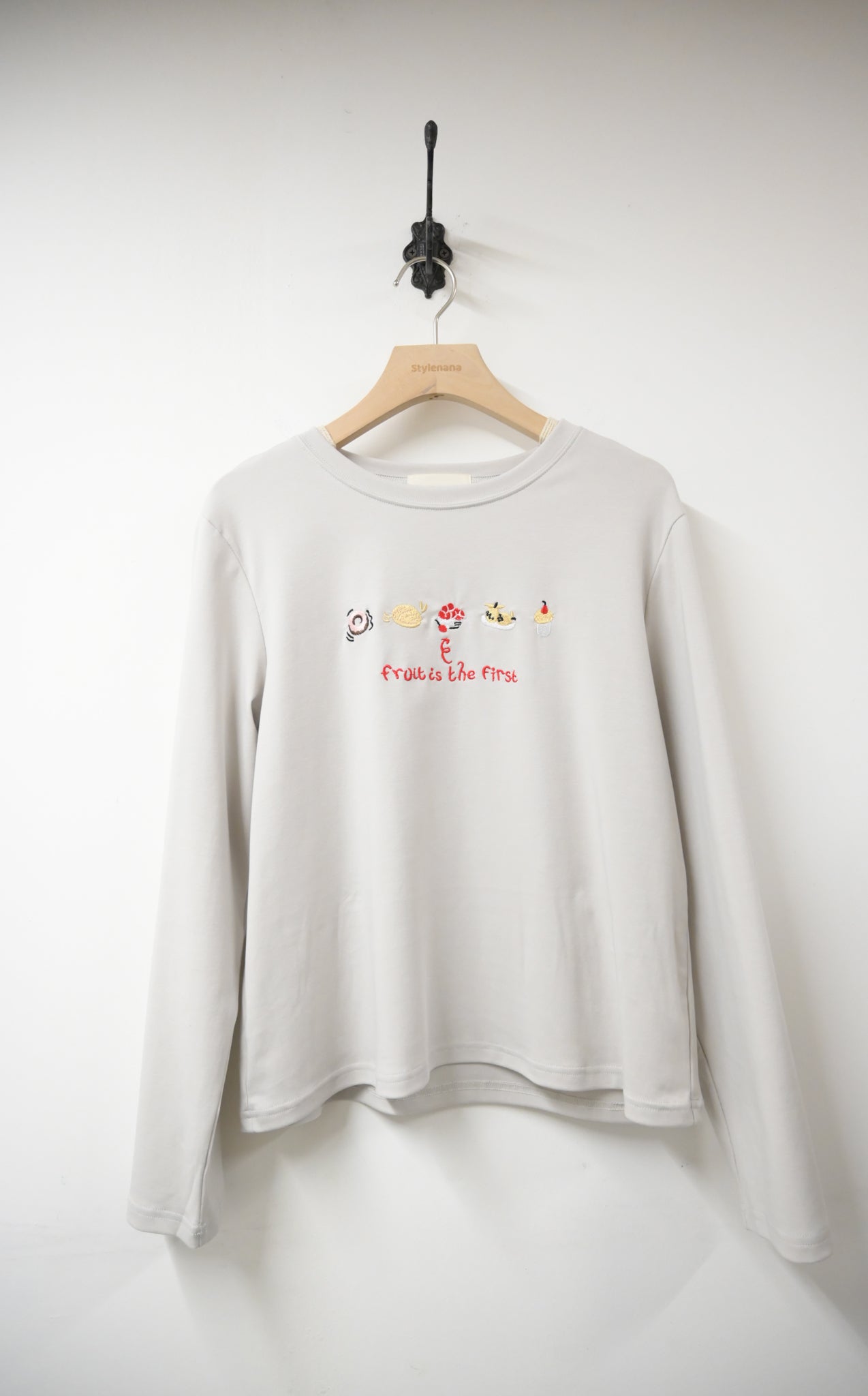 初秋・刺繡冬甩🍩甜品純棉薄長袖 4色入 1W51034