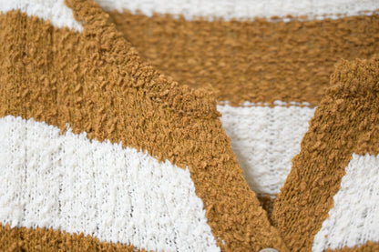 初秋・親膚橫間木鈕仔線衫外套 2色入 1W61035