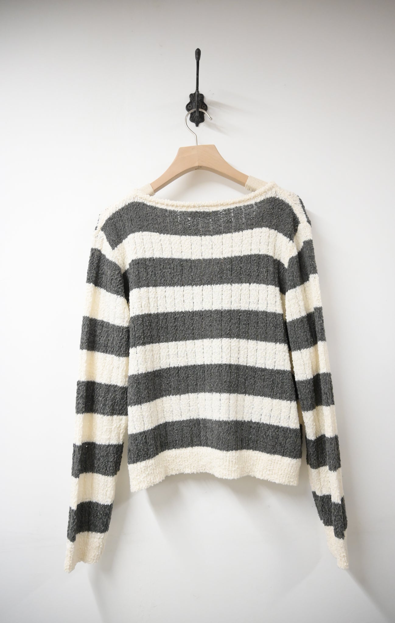 初秋・親膚橫間木鈕仔線衫外套 2色入 1W61035