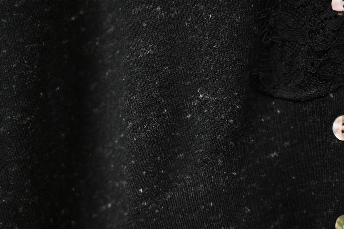 初秋・超親膚蕾絲拼柔軟混色針織外套 2色入 1W61036