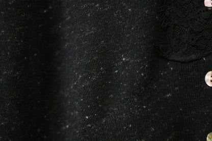 初秋・超親膚蕾絲拼柔軟混色針織外套 2色入 1W61036