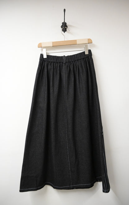 初秋・拼布A字牛仔裙 2色入 1W21038