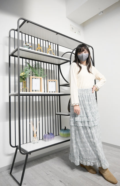 秋冬・層層蛋糕羽毛半身裙 3色入 1W11103