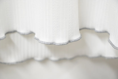 初秋・提花暗紋綑邊Ruffles上衣 4色入 1W51101