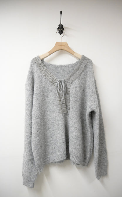 秋冬・Ruffles綁領軟熟溫暖冷衫 2色入 1W21102