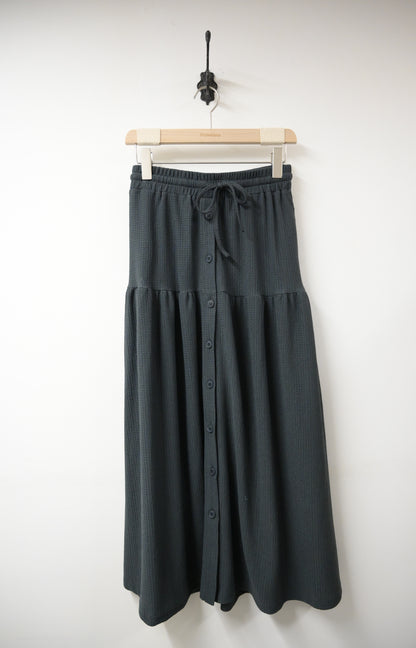 初秋・彈性料排鈕半身裙 2色入 1W61106