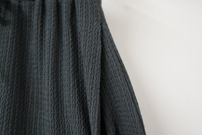 初秋・彈性料排鈕半身裙 2色入 1W61106